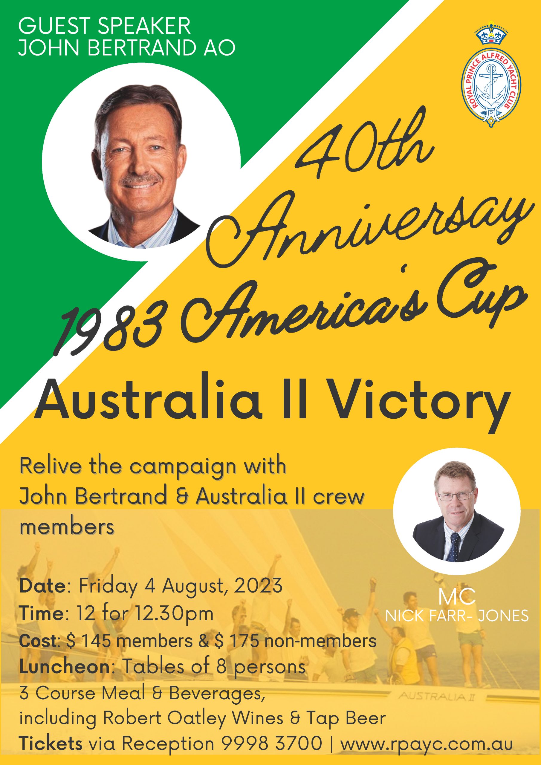 Australia II Victory at the 1983 America's Cup Luncheon - RPAYC