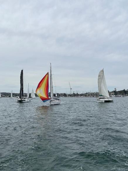 A shot by a Dinghy Dragger of the fleet disappearing towards Pulbah Island - photo courtesy of Andeluna (Peter and Judith)