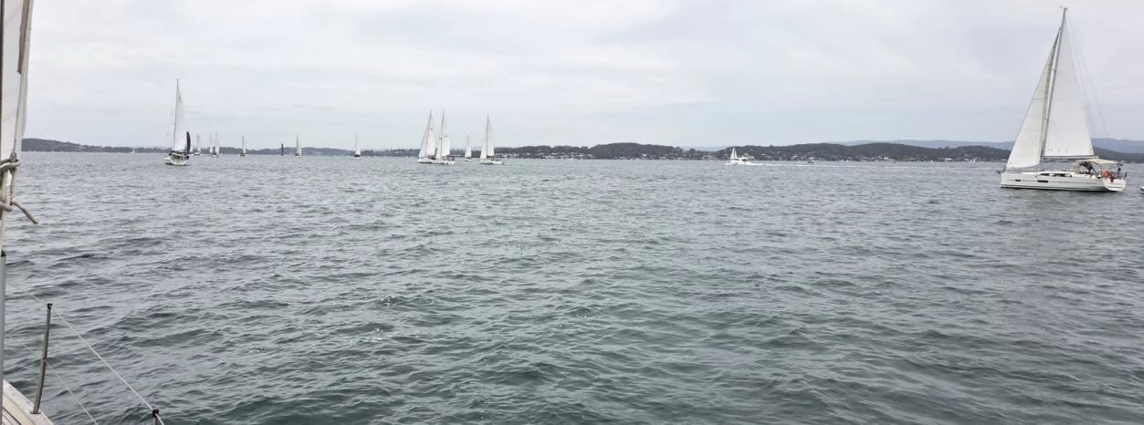 A shot by a Dinghy Dragger of the fleet disappearing towards Pulbah Island - photo courtesy of Andeluna (Peter and Judith)