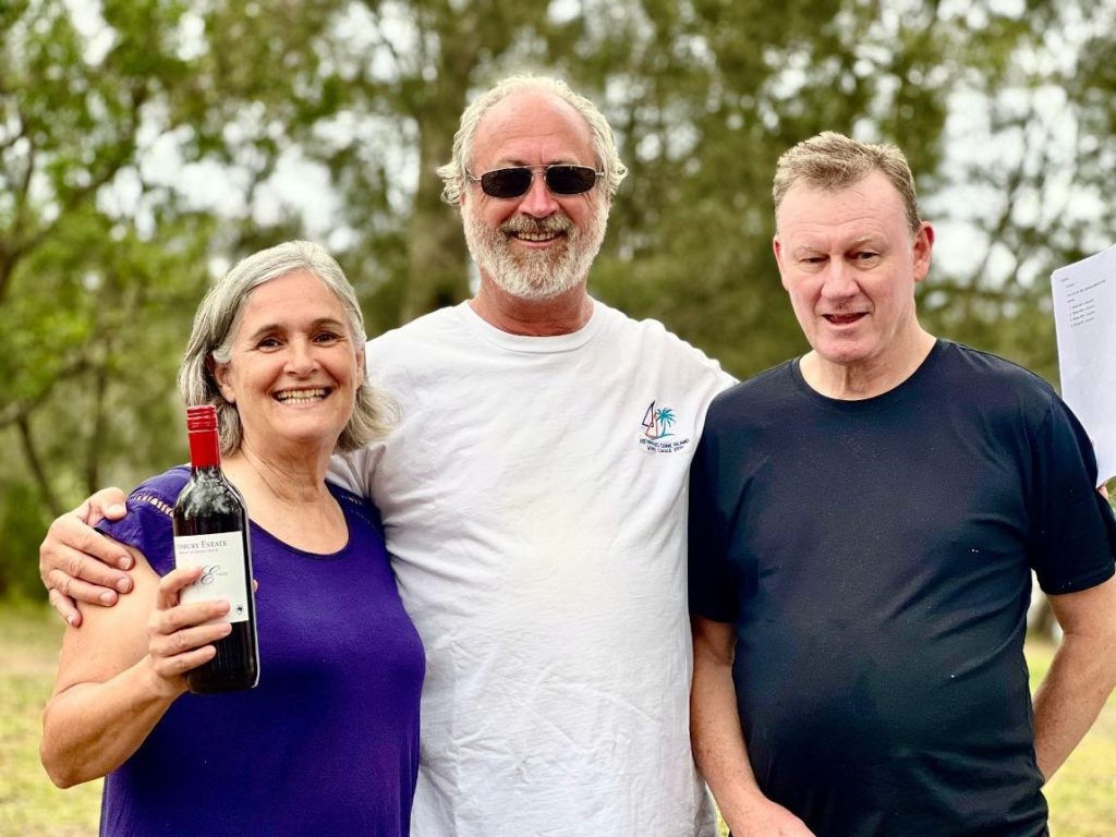 John and Pru – winners of the Dinghy Dragging Division looking very pleased with themselves